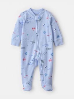 Carter's - Baby Boy Blue Sea Animals Cotton Sleepsuit