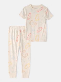 Carter's - Kids Off White Easter Bunny Cotton T-shirt & Pyjama