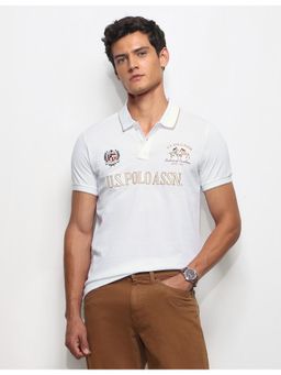 U.S. POLO ASSN. - Mens Numeric Brand Embroidered Slim Fit Polo T-Shirt