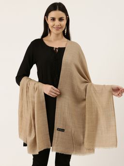 Pashmoda - Women Beige Fine Wool Stole