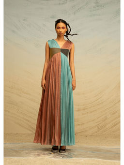AKHL - Multi-Colour Gathered Chiffon Dress