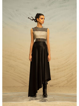AKHL - Black Textured Satin Dress