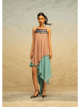 AKHL - Pink Layered Glass Yoke Dress