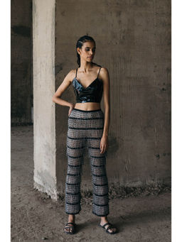 AKHL - Grey Gathered Organza Fringed Pant