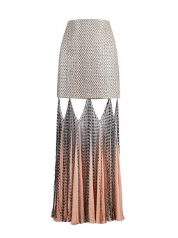 AKHL - Grey Handwoven Skirt with Fall Panels