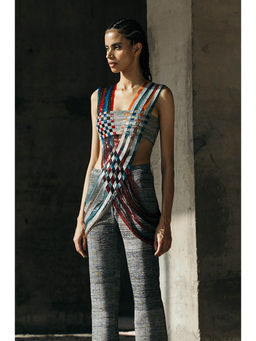 AKHL - Multi-Colour Multicolour Interwoven Glass and Lurex Top