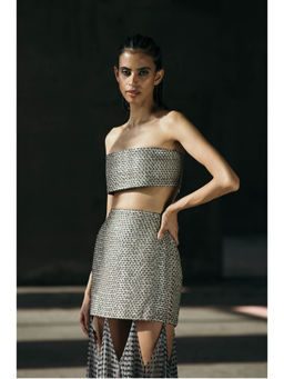 AKHL - Grey Handwoven Structured Bustier