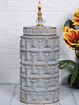 Aarvi Decor - Gray Contemporary Modern Tall Silhouette Ceramic Cylindrical Shaped Vase