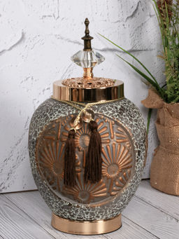 Aarvi Decor - Golden Antique Decorative Ceramic Reverie Vase for Home and Office