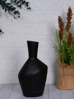 Aarvi Decor - Black Glossy Decorative Ceramic Glazed Dreams Vase for Home and Office