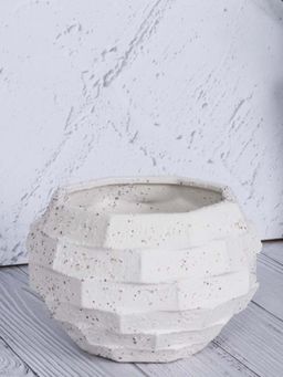 Aarvi Decor - White Matte Decorative Ceramic Regalia Vase for Home and Office
