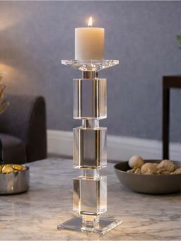 Aarvi Decor - Transparent Elegance Crystal Candle Holder
