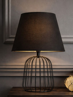 Aarvi Decor - Black Metal Cage Table Lamp