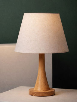 Aarvi Decor - Beige Wooden Elegant Table Lamp