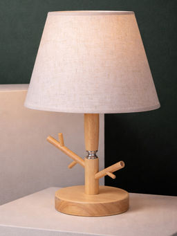 Aarvi Decor - Beige Wooden Table Lamp