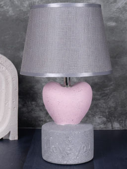 Aarvi Decor - Pink Heart Ceramic Table Lamp