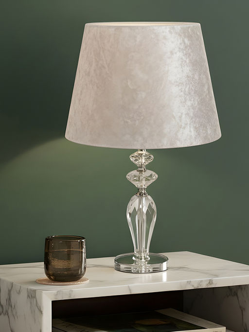 Aarvi Decor Nova Velvet Crystal Table Lamp