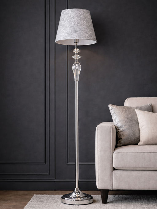 Aarvi Decor Silver Crystal & Metal Decorative Nova Floor Lamp