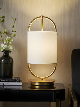 Aarvi Decor - White & Glass & Metal Decorative Aurora Halo Lamp