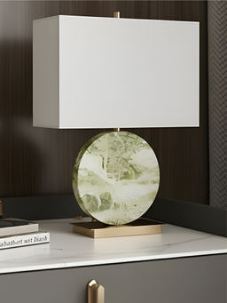 Aarvi Decor - Green Marble Decorative Monarch Table Lamp