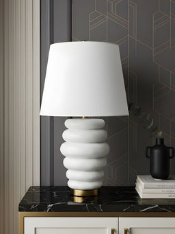 Aarvi Decor - White Resin Decorative Opal Grandeur Table Lamp