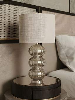 Aarvi Decor - Silver Glass Decorative Orion Silver Glow Lamp