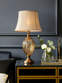 Aarvi Decor - Gold Glass Decorative Diamond Opulence Table Lamp