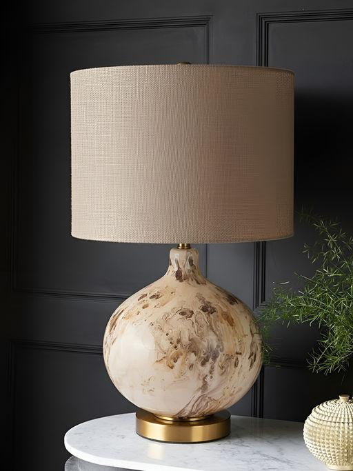 Aarvi Decor Brown Glass Decorative The Gilded Swirl Lamp