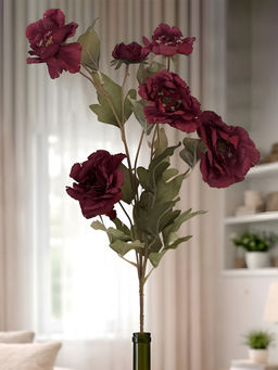 Aarvi Decor - Red Peony Silk Stem Single Stem Flower