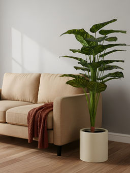 Aarvi Decor - Green Exotic Artificial Calathea Plant Big Size For Home Decor Without Pot