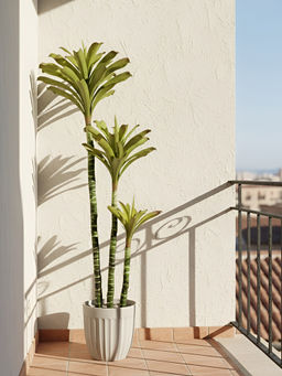 Aarvi Decor - Green Bromeliad Stems Artificial Plant Big Size For Home Decor Without Pot