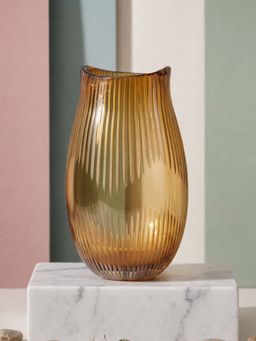 Aarvi Decor - Yellow Elysium Transparent Glass Vase