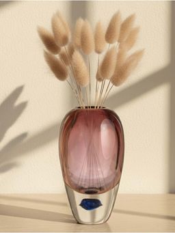 Aarvi Decor - Cased Luxe Pink Transparent Glass Vase