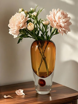 Aarvi Decor - Amber Cased Luxe Yellow Transparent Glass Vase