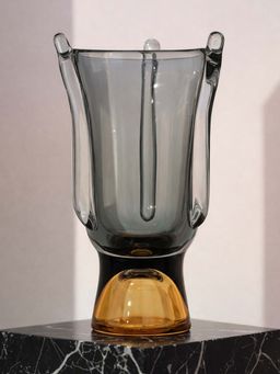 Aarvi Decor - Smokey Horizon Grey Transparent Glass Vase