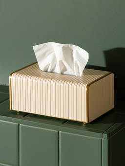 Aarvi Decor - White Premium Faux Leather Tissue Holder