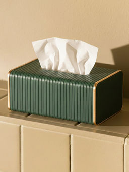 Aarvi Decor - Green Premium Faux Leather Tissue Holder