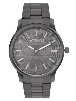 French Connection - Men Grey Round Stainless Steel Analog Watch-FCN091GNM (M)