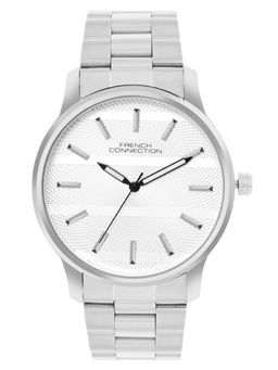 French Connection - Men Silver Round Stainless Steel Analog Watch-FCN091SM (M)