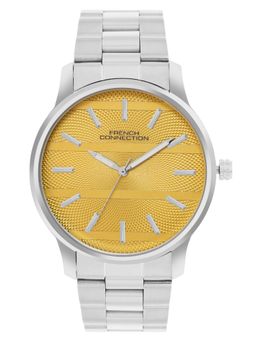 French Connection - Men Mustard Round Stainless Steel Analog Watch-FCN091YSM (M)