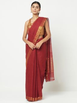 Fabindia - Cotton Mangalgiri Broad Border Saree Without Blouse