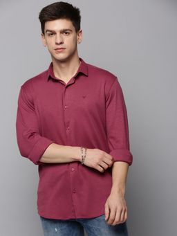 SHOWOFFFF - Mens Spread Collar Pink Solid Shirt