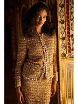 dash and dot - Gold Boucle Jacket