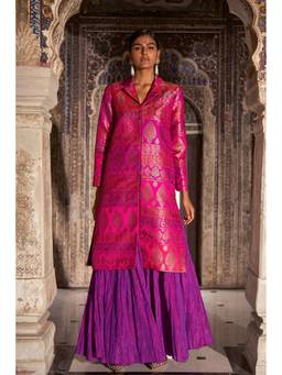 dash and dot - Pink Benares Brocade Jacket