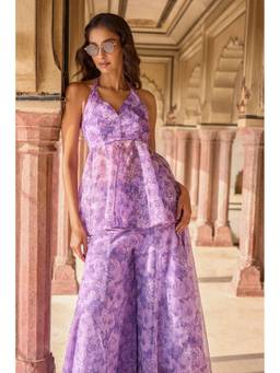dash and dot - Lavender Floral Print Peplum Top