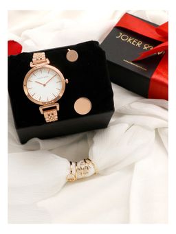 Joker and Witch - Joker & Witch Rebecca White Love Triangle Watch & Bracelet With Ring For Women (Pack of 6) (JWLT25)