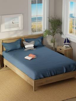 Nautica - Soft 100% Cotton Bedsheet And 2 Pillow Covers Raymarine Stripe - Green/Navy (Double)