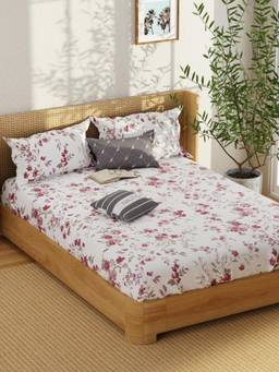 Nautica - Satin Cotton Bedsheet With 2 Pillow Covers Upperdeck Florence - Pink (Double)
