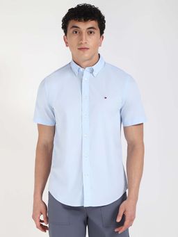 Tommy Hilfiger - Mens Blue Solid Shirt