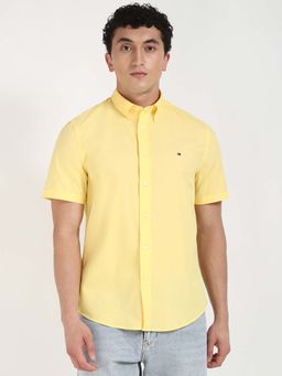 Tommy Hilfiger - Mens Yellow Solid Shirt